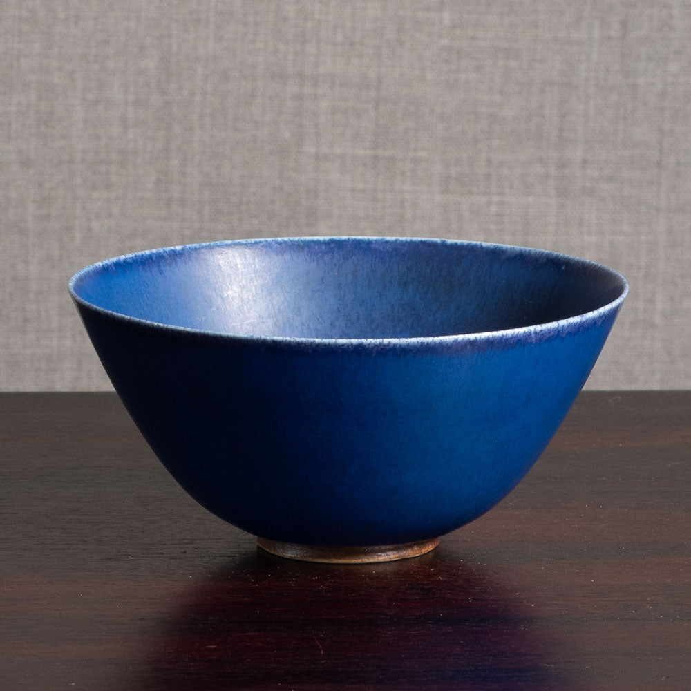 Eva Staehr Nielsen for Saxbo, Denmark, stoneware bowl with blue haresfur glaze M5602
