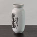 Stig Lindberg for Gustavsberg "Grazia" vase with matte white glaze and applied silver decoration H1657