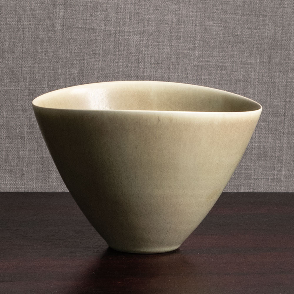 Per Linnemann-Schmidt at Palshus, Denmark, stoneware vase with olive glaze M5410