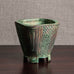 Wilhelm Kåge for Gustavsberg, "Farsta" footed vase with brown and green glaze M5452