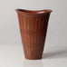 Gunnar Nylund for Rörstrand, Sweden, stoneware vase with line pattern and reddish brown glaze K2289