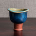 Wilhelm Kåge for Gustavsberg, "Farsta" footed bowl with turquoise glaze M5590