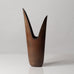 Gunnar Nylund for Rorstrand, Sweden, large stoneware asymmetrical vase with brown glaze J1141
