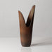 Gunnar Nylund for Rorstrand, Sweden, large stoneware asymmetrical vase with brown glaze J1141