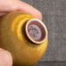 Berndt Friberg for Gustavsberg, Sweden, unique stoneware egg shaped vase with yellow haresfur glaze L3888