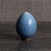 Berndt Friberg for Gustavsberg, Sweden, unique stoneware egg shaped vase with blue haresfur glaze L3837