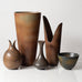 Group of vessels with brown glaze by Gunnar Nylund for Rörstrand, Sweden