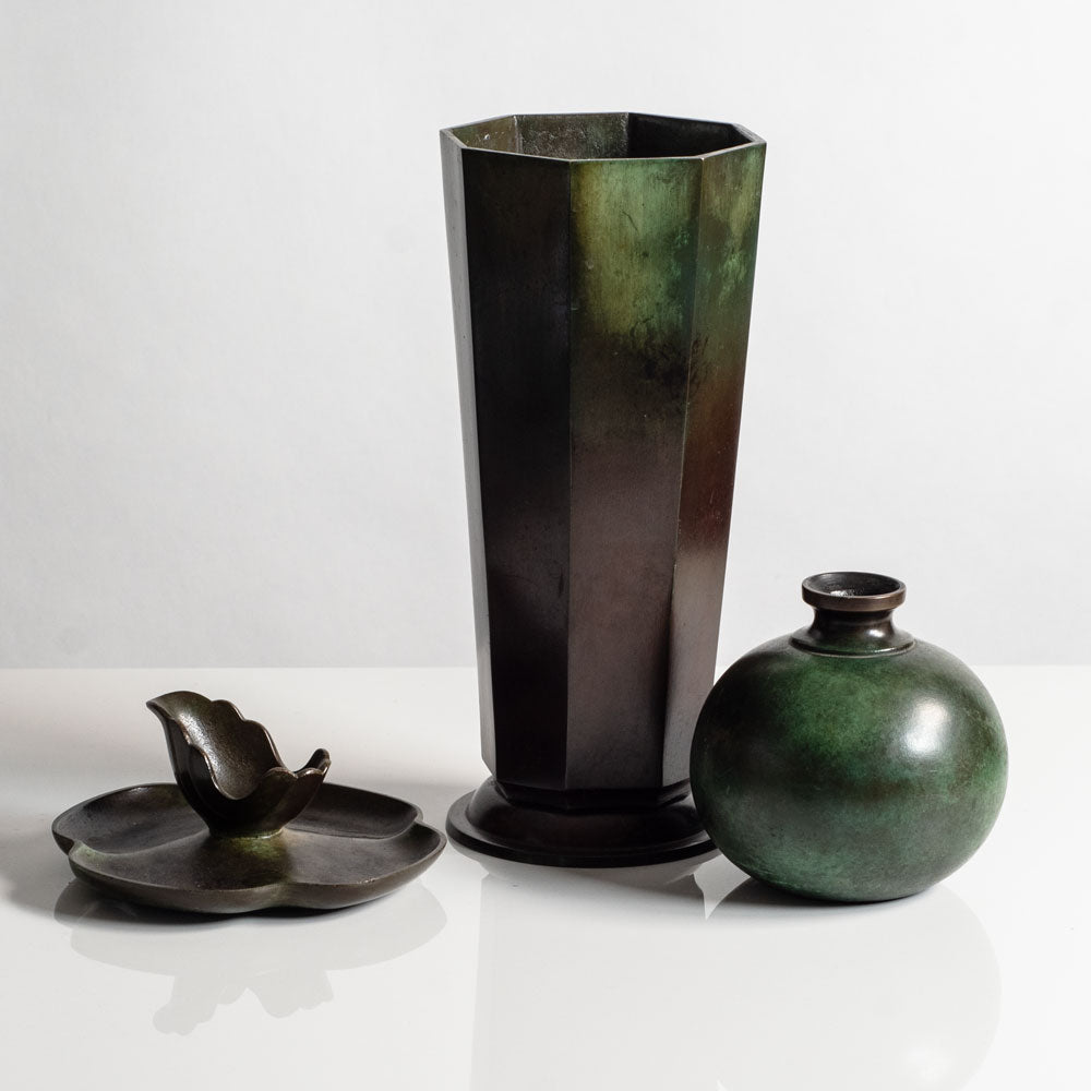 Three bronze items by Just Andersen for GAB, Sweden