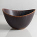 Gunnar Nylund for Rorstrand, Sweden, large ceramic elliptical bowl with blue and brown glaze K2037