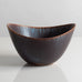 Gunnar Nylund for Rorstrand, Sweden, large ceramic elliptical bowl with blue and brown glaze K2037