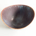 Gunnar Nylund for Rorstrand, Sweden, large ceramic elliptical bowl with blue and brown glaze K2037