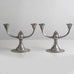 Pair of decorated pewter candle sticks for Edlunds Silverfabrik, Sweden. M4086