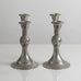 Pair of decorated pewter candle sticks for Edlunds Silverfabrik, Sweden. M4086
