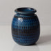 Stig Lindberg  for Gustavsberg, Sweden, unique stoneware vase with with blue glaze L3440