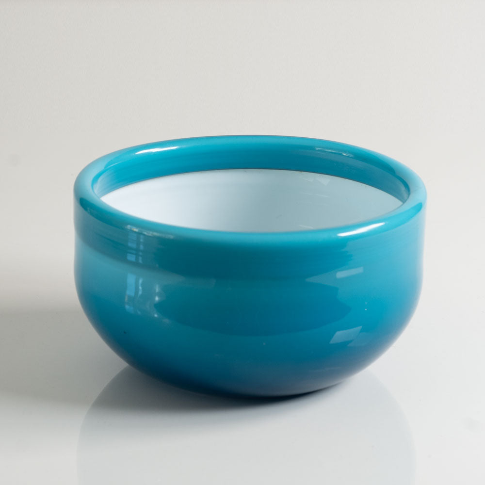 Michael Bang for Holmegaard, Denmark, Blue glass Palet bowl M5661
