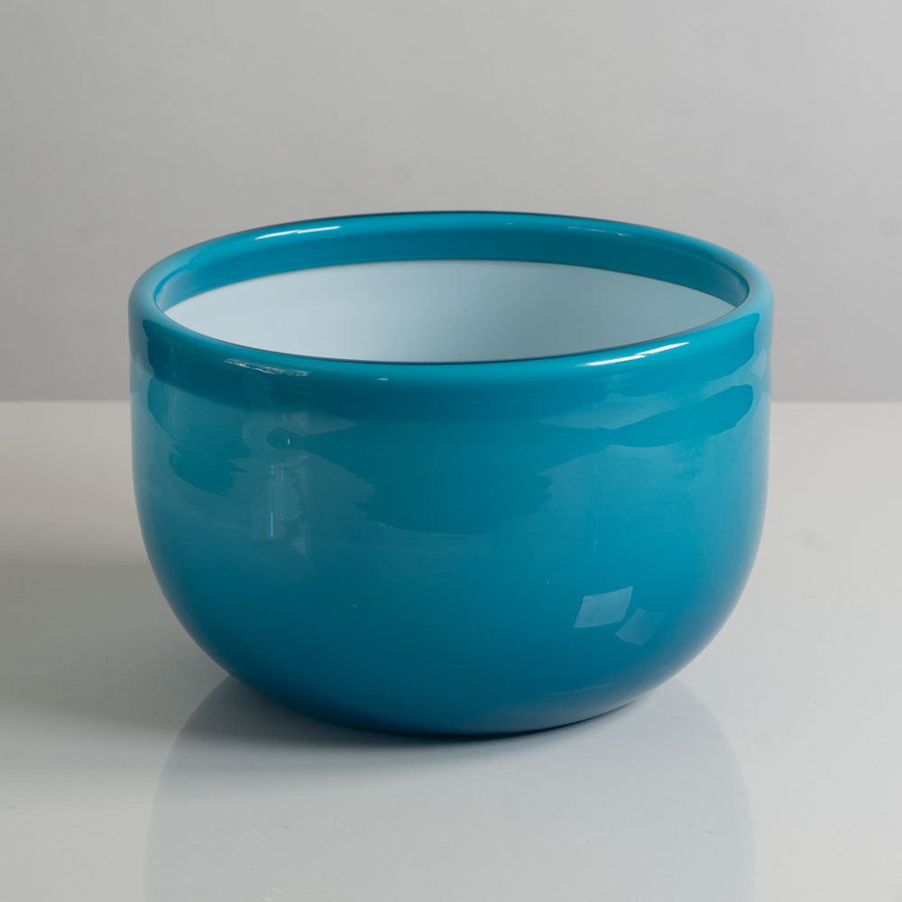 Michael Bang for Holmegaard, Denmark, Blue glass Palet bowl M5660