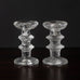 Pair of Glass "Festivo" candlesticks by Timo Sarpaneva for Iittala A2802 and J1168