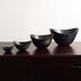 Group of ceramic elliptical bowls with black glaze by Gunner Nylund for Rorstrand, Sweden (Copy)