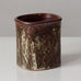 Stig Lindberg for Gustavsberg, Sweden, unique rectangular vase with with brown glaze K2632