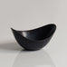 Gunnar Nylund for Rorstrand, Sweden, ceramic elliptical bowl with black haresfur glaze L3345