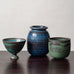 Group of vases with blue glaze by Stig Lindberg for Gustavsberg, Sweden