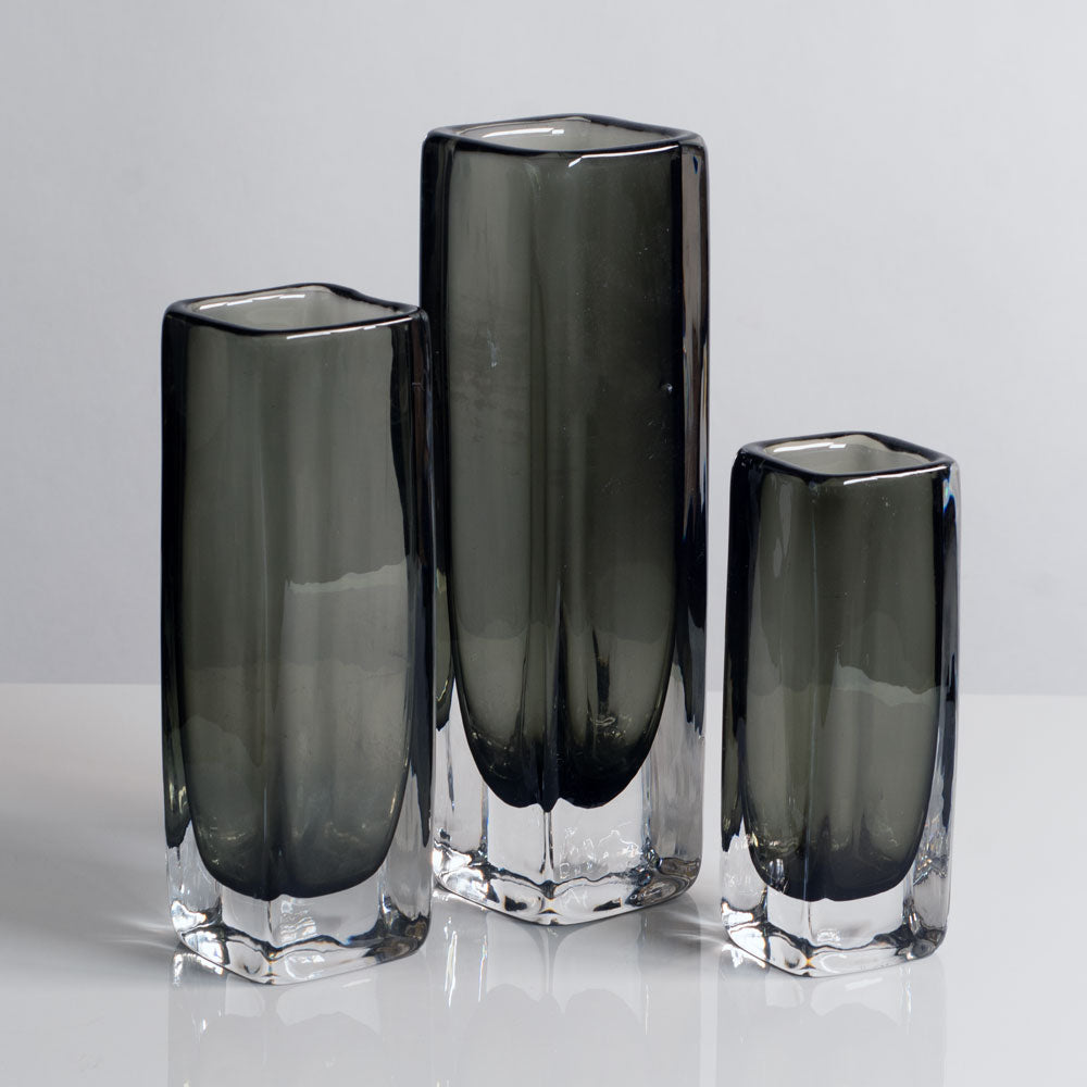 Three rectangular vases by Nils Landberg for Orrefors, Sweden