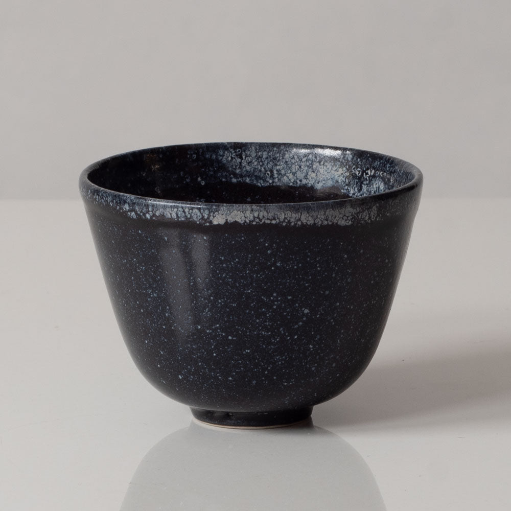 Erich and Ingrid Triller for Tobo, Sweden, unique stoneware bowl with dark blue glaze L3404