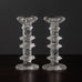 Pair of Glass "Festivo" candlesticks by Timo Sarpaneva for Iittala J1601 and J1600