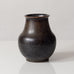 Erich and Ingrid Triller for Tobo, Sweden, unique stoneware vase with dark brown glaze L3403