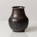 Erich and Ingrid Triller for Tobo, Sweden, unique stoneware vase with dark brown glaze L3403