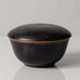Erich and Ingrid Triller for Tobo lidded jar with dark brown glaze G9183