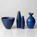 Group of vases with blue glaze by Per Linnemann-Schmidt at Palshus, Denmark