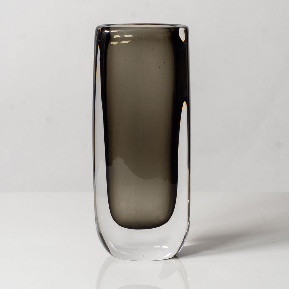 Nils Landberg for Orrefors, Sweden, Gray glass "Sommerso" vase K2779