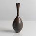 Berndt Friberg for Gustavsberg, Sweden, unique stoneware cabinet vase with dark gray-brown haresfur glaze M5624