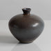 Berndt Friberg for Gustavsberg, Sweden, unique stoneware cabinet vase with dark gray-brown haresfur glaze M5620