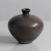 Berndt Friberg for Gustavsberg, Sweden, unique stoneware cabinet vase with dark gray-brown haresfur glaze M5620