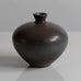 Berndt Friberg for Gustavsberg, Sweden, unique stoneware cabinet vase with dark gray-brown haresfur glaze M5620