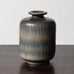 Berndt Friberg for Gustavsberg, Sweden, unique stoneware patterned vase with brown and blue haresfur glaze L3398