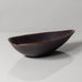 Gunnar Nylund for Rörstrand, Sweden, stoneware leaf shaped bowl in matte blue and brown glaze G9255