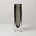 Nils Landberg for Orrefors, Sweden, rectangular gray glass "Sommerso" vase J1340