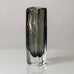 Nils Landberg for Orrefors, Sweden, rectangular gray glass "Sommerso" vase J1340