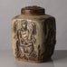 Jais Nielsen for Royal Copenhagen, Denmark, stoneware jar with figures in relief N1242