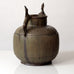 Carl Halier for Triangle Studio, Denmark, unique stoneware urn with green glaze  L3325