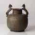 Carl Halier for Triangle Studio, Denmark, unique stoneware urn with green glaze  L3325