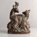 Knud Kyhn for Royal Copenhagen, Denmark, large stoneware figure of a two deer with Sung glaze M5756