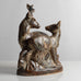 Knud Kyhn for Royal Copenhagen, Denmark, large stoneware figure of a two deer with Sung glaze M5756