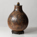 Carl Halier for Royal Copenhagen, Denmark, large unique stoneware jar with bronze lid and stand L3326