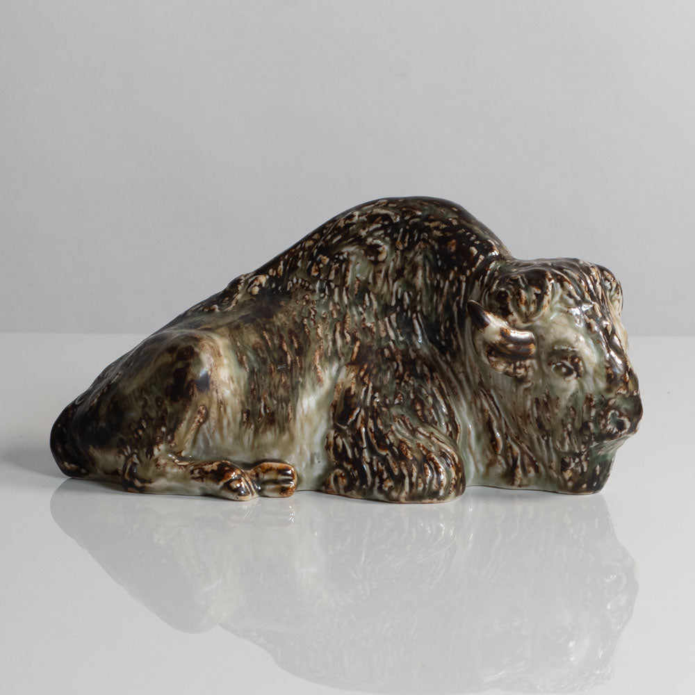 Karl Larsen for Royal Copenhagen, Denmark, stoneware figure of a bison M5751
