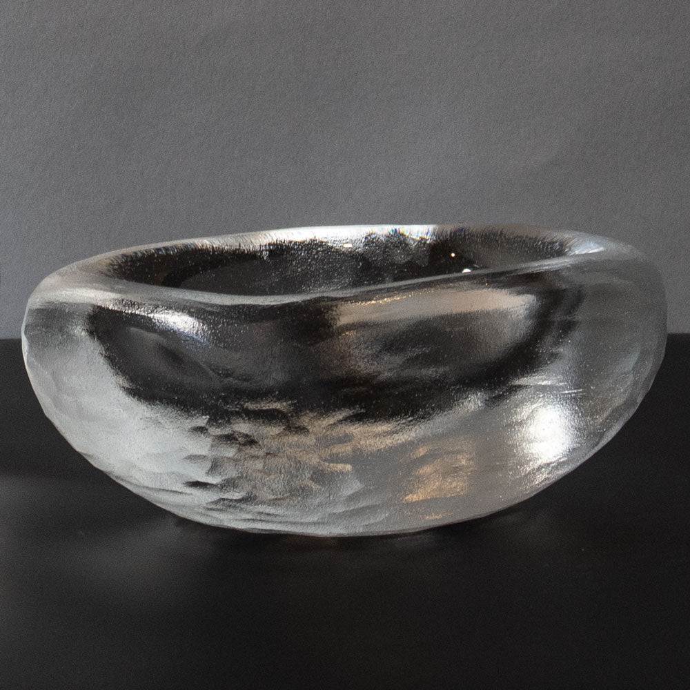 Vicke Lindstrand large acid etched glass bowl for Orrefors J1613