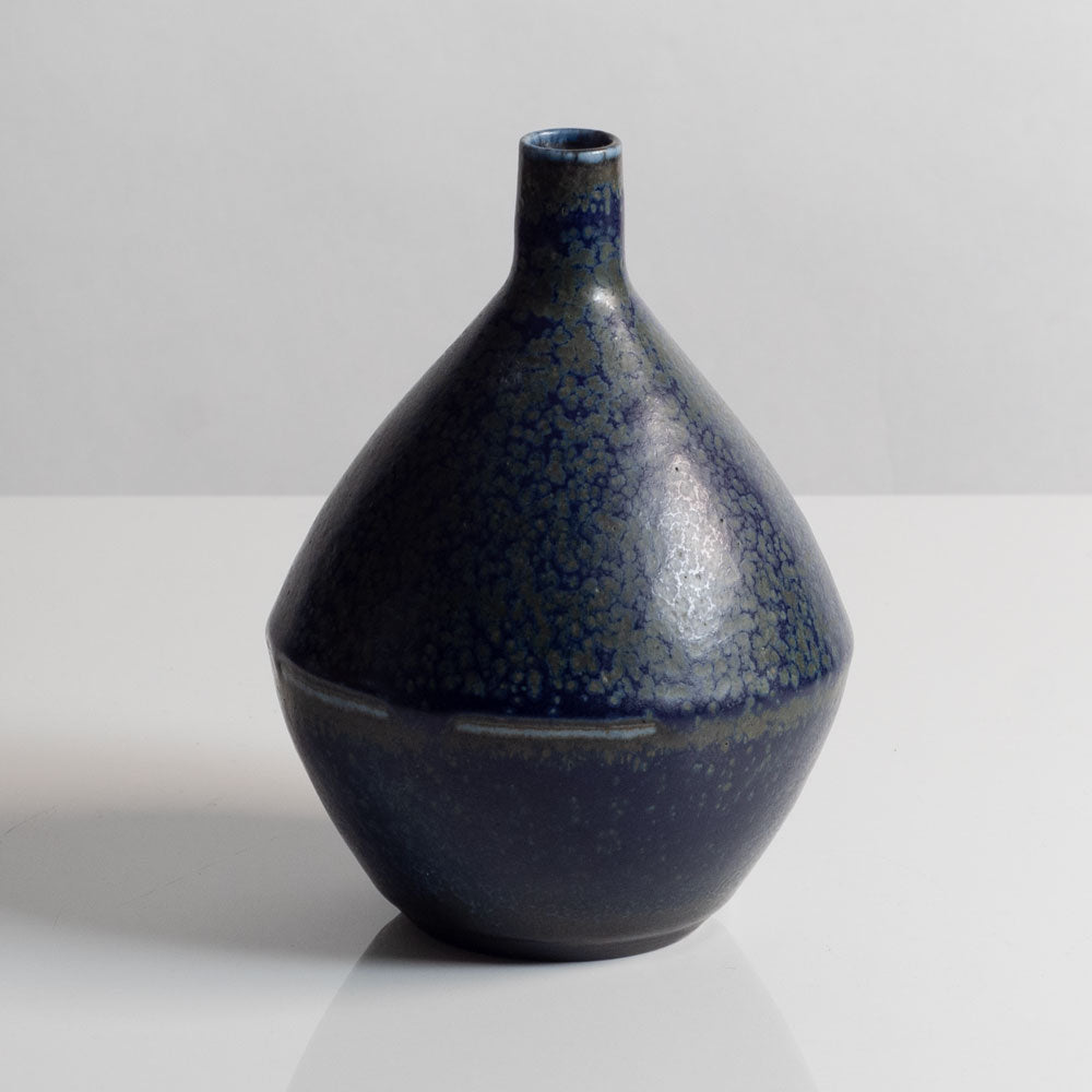 Carl Harry Stålhane for Rörstrand, Sweden, unique stoneware vase with blue glaze M5674